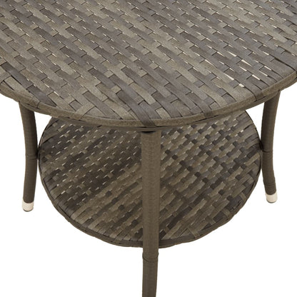 Outdoor-Lehnstühle 2 Stk. mit Tisch Grau Poly Rattan