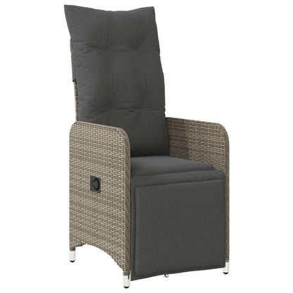 Outdoor-Lehnstühle 2 Stk. mit Tisch Grau Poly Rattan