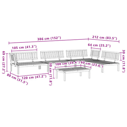 5-tlg. Garten-Sofagarnitur aus Paletten Massivholz Akazie