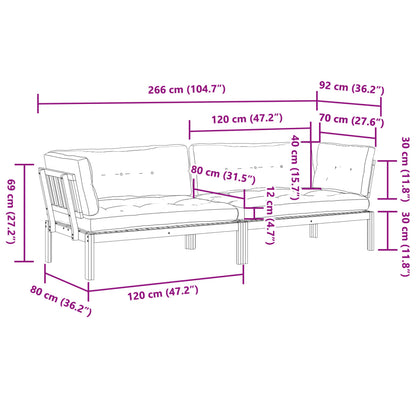 Garten-Ecksofas aus Paletten 2 Stk mit Kissen Massivholz Akazie