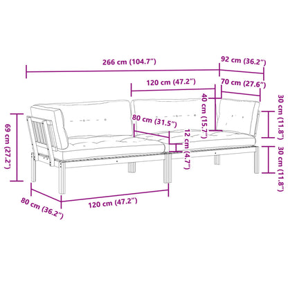 Garten-Ecksofas aus Paletten mit Kissen 2 Stk Massivholz Akazie