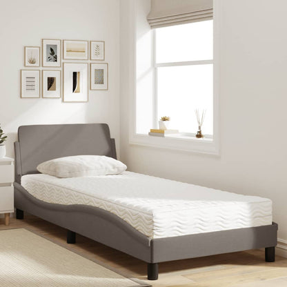 Bett mit Matratze Taupe 90x200 cm Stoff