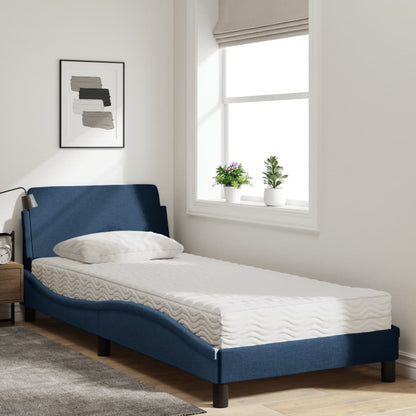 Bett mit Matratze Blau 90x200 cm Stoff