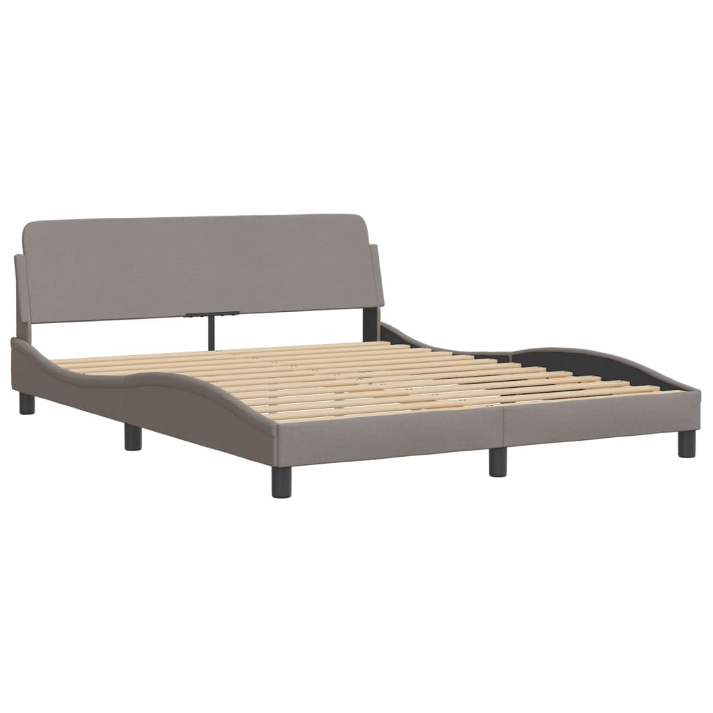 Bett mit Matratze Taupe 160x200 cm Stoff