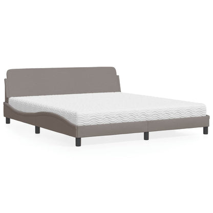 Bett mit Matratze Taupe 180x200 cm Stoff