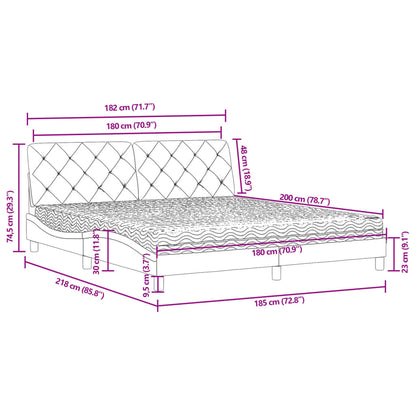 Bett mit Matratze Schwarz 180x200 cm Samt