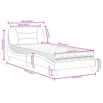 Bett mit Matratze Braun 90x200 cm Kunstleder