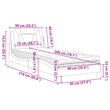 Bett mit Matratze Braun 90x200 cm Kunstleder