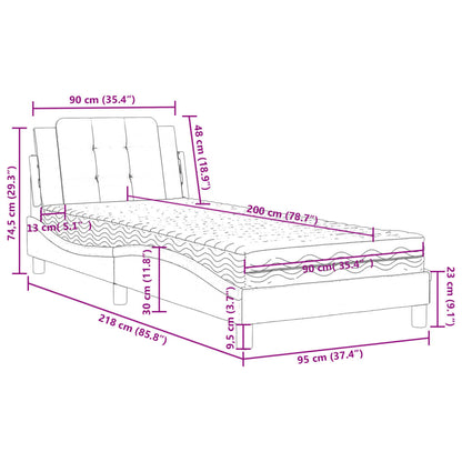 Bett mit Matratze Schwarz 90x200 cm Kunstleder