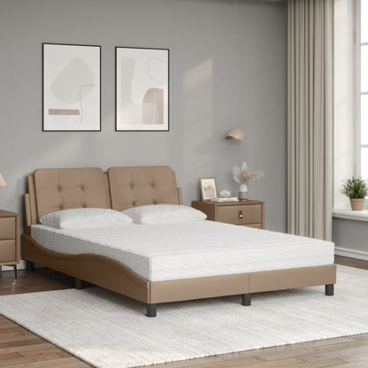 Bett mit Matratze Cappuccino-Braun 140x200 cm Kunstleder