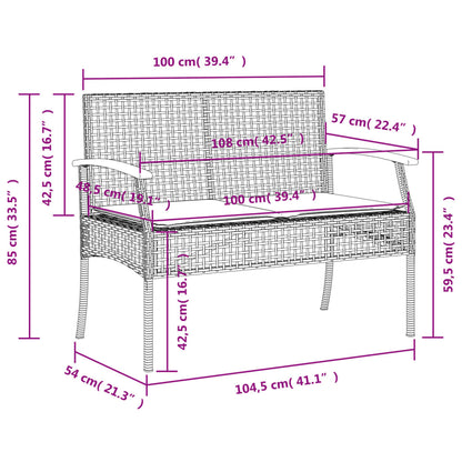 4-tlg. Garten-Essgruppe mit Kissen Grau Poly Rattan