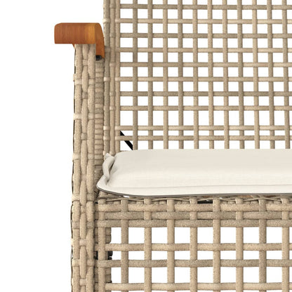 9-tlg. Garten-Essgruppe mit Kissen Beige Poly Rattan