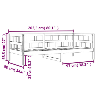 Tagesbett ohne Matratze Wachsbraun 80x200 cm Massivholz Kiefer