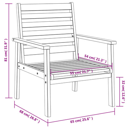 3-tlg. Garten-Lounge-Set Massivholz Akazie