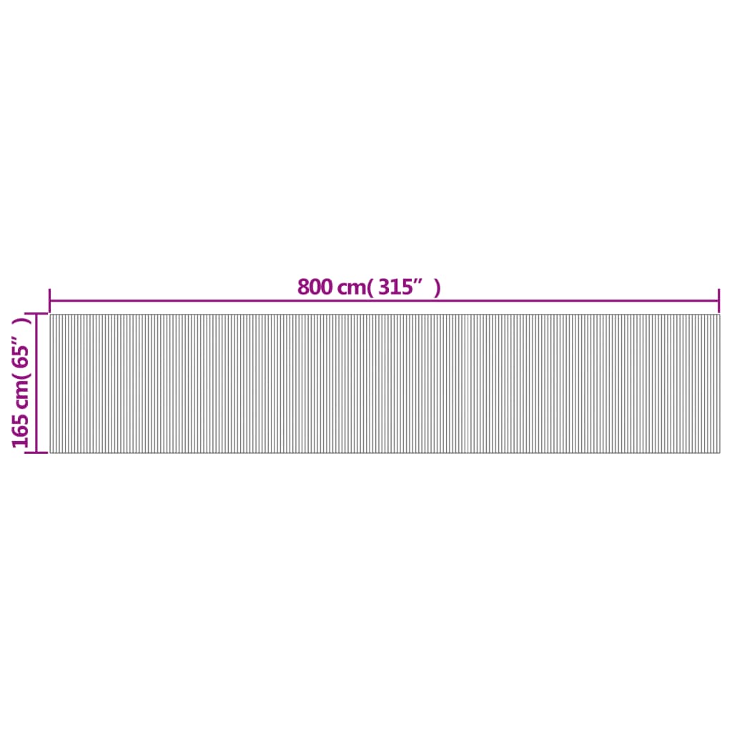 Paravent Grau 165x800 cm Bambus