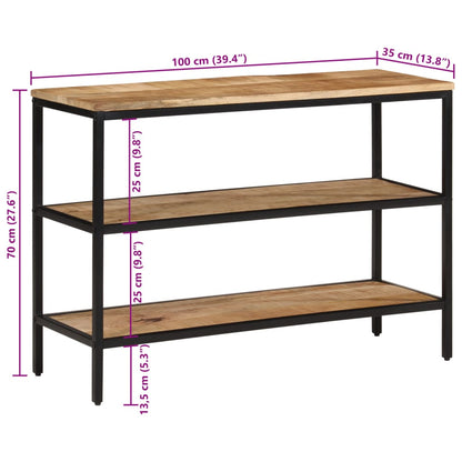 Konsolentisch 100x35x70 cm Raues Massivholz Mango