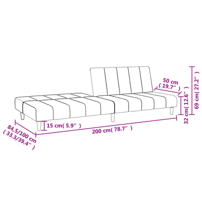 Schlafsofa 2-Sitzer Hellgrau Stoff