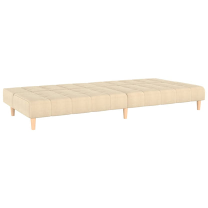 Schlafsofa 2-Sitzer Creme Stoff