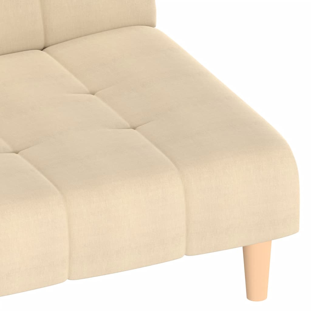 Schlafsofa 2-Sitzer Creme Stoff