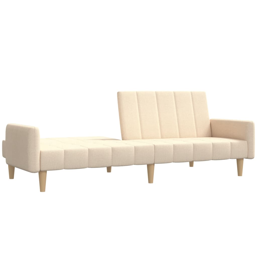 Schlafsofa 2-Sitzer Creme Stoff