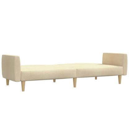 Schlafsofa 2-Sitzer Creme Stoff