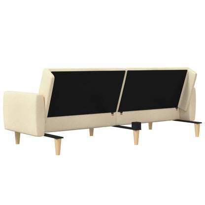 Schlafsofa 2-Sitzer Creme Stoff