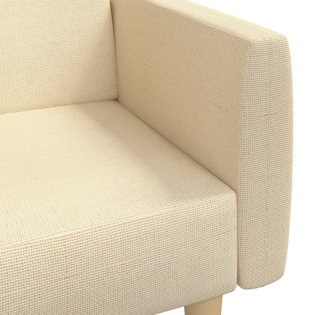 Schlafsofa 2-Sitzer Creme Stoff