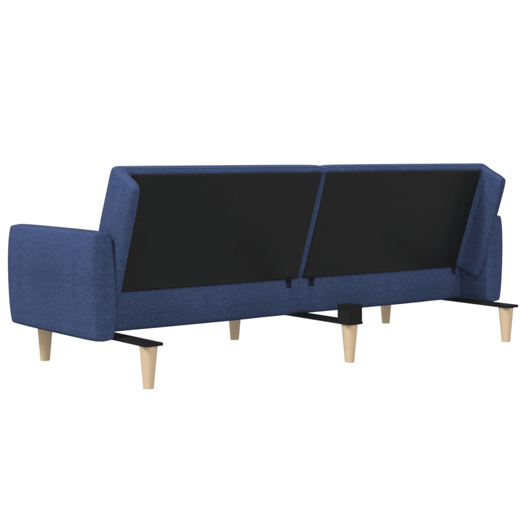 Schlafsofa 2-Sitzer Blau Stoff