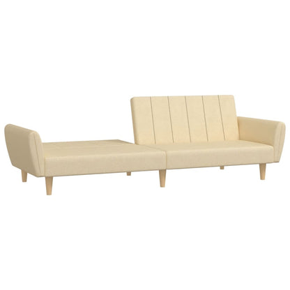 Schlafsofa 2-Sitzer Creme Stoff