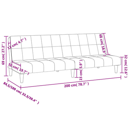 Schlafsofa 2-Sitzer Creme Stoff