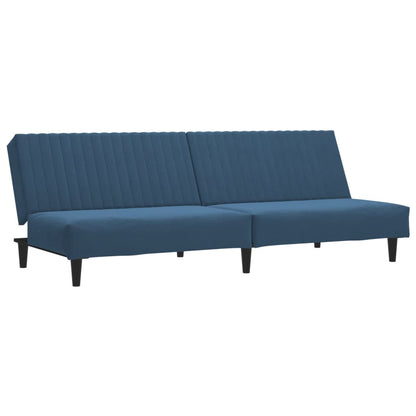 Schlafsofa 2-Sitzer Blau Samt