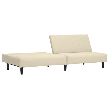 Schlafsofa 2-Sitzer Creme Samt