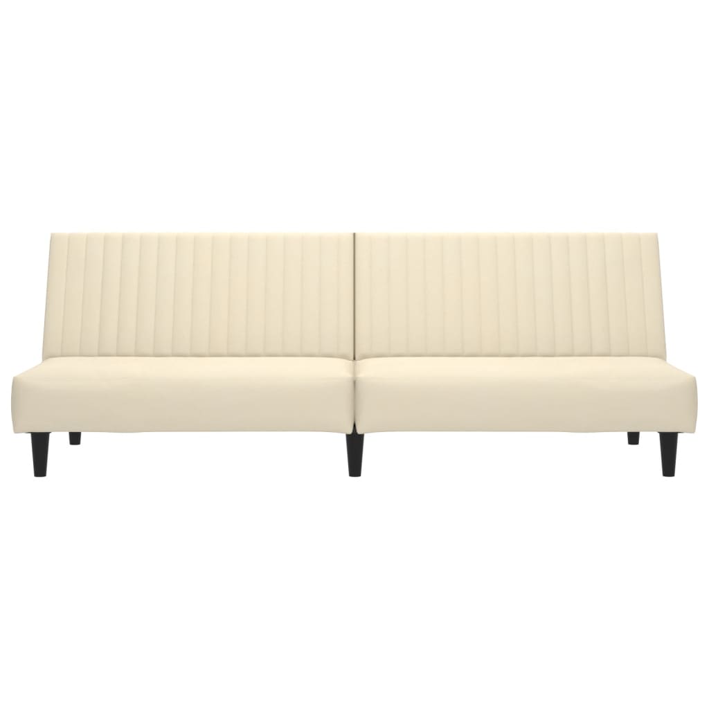 Schlafsofa 2-Sitzer Creme Samt