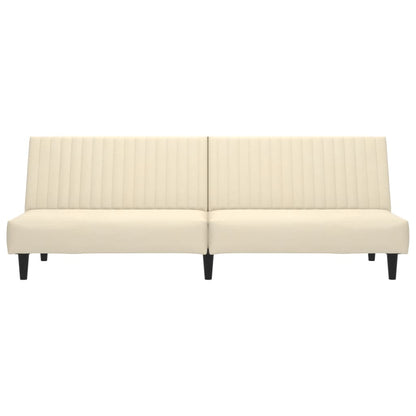 Schlafsofa 2-Sitzer Creme Samt