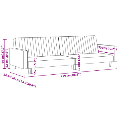 Schlafsofa 2-Sitzer Dunkelgrün Samt