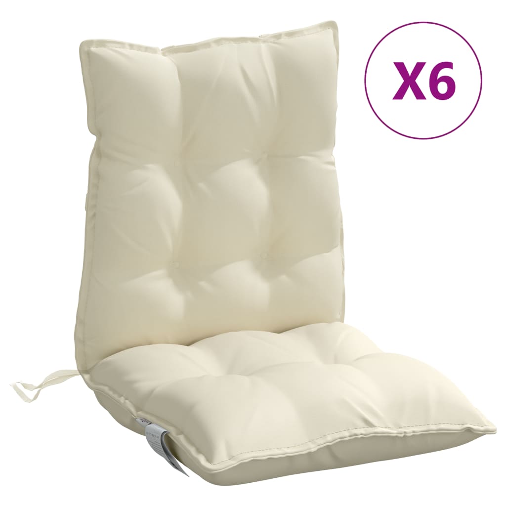 Niedriglehner-Auflagen 6 Stk. Creme Oxford-Gewebe