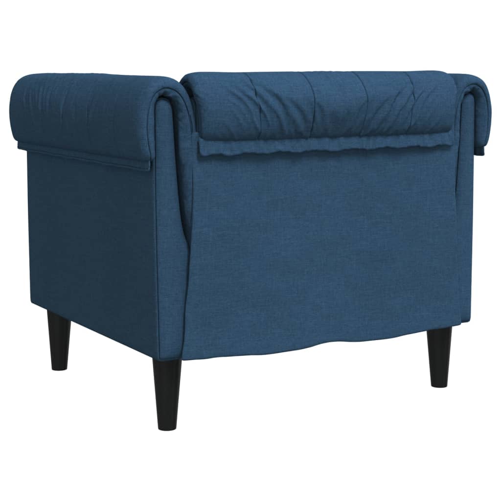 Chesterfield-Sessel Blau Stoff