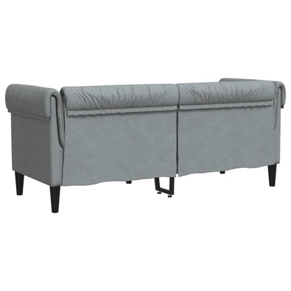 Chesterfield-Sofa 2-Sitzer Hellgrau Stoff