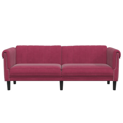 Sofa 3-Sitzer Weinrot Samt