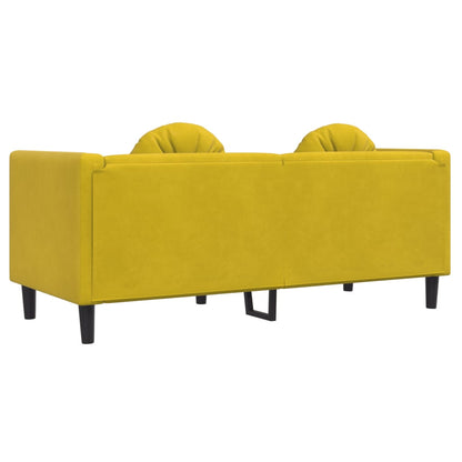 Sofa mit Kissen 2-Sitzer Gelb Samt