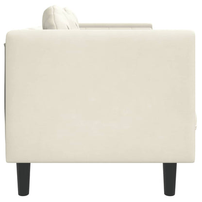 Sofa mit Kissen 3-Sitzer Creme Samt