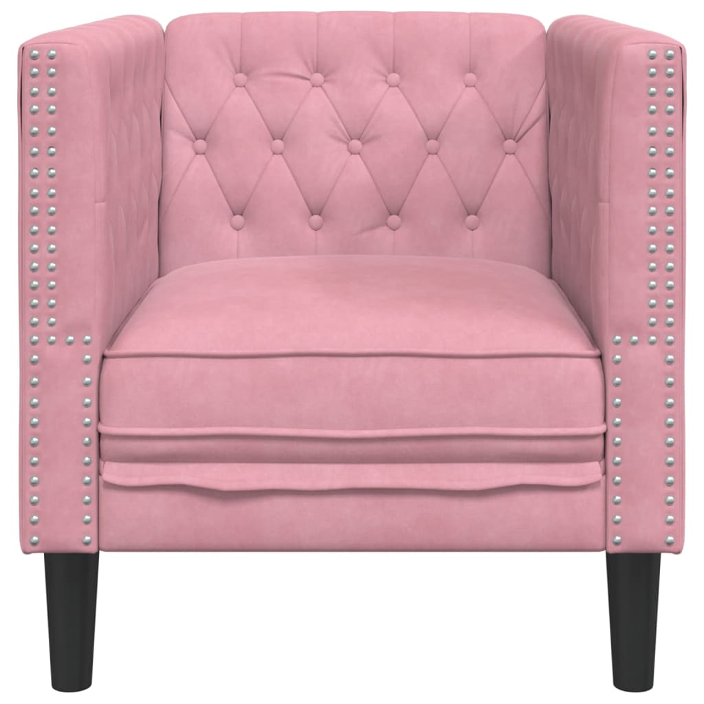 Chesterfield-Sessel Rosa Samt