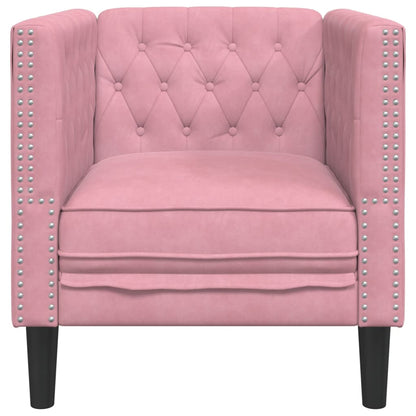 Chesterfield-Sessel Rosa Samt