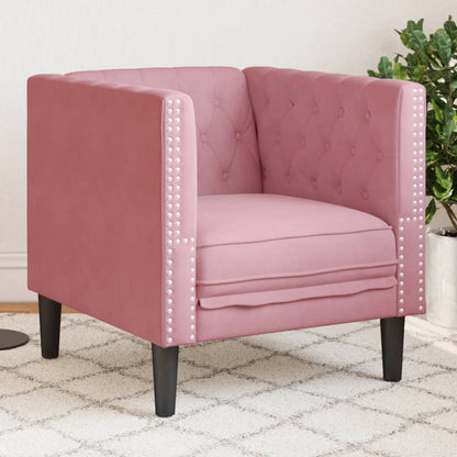 Chesterfield-Sessel Rosa Samt