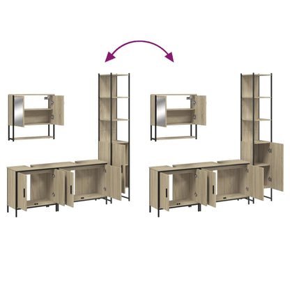 4-tlg. Badmöbel-Set Sonoma-Eiche Holzwerkstoff