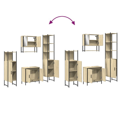 4-tlg. Badmöbel-Set Sonoma-Eiche Holzwerkstoff