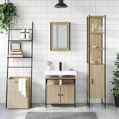 3-tlg. Badmöbel-Set Sonoma-Eiche Holzwerkstoff