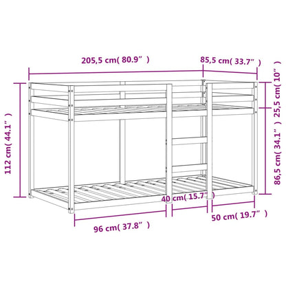 Etagenbett Wachsbraun 80x200 cm Massivholz Kiefer