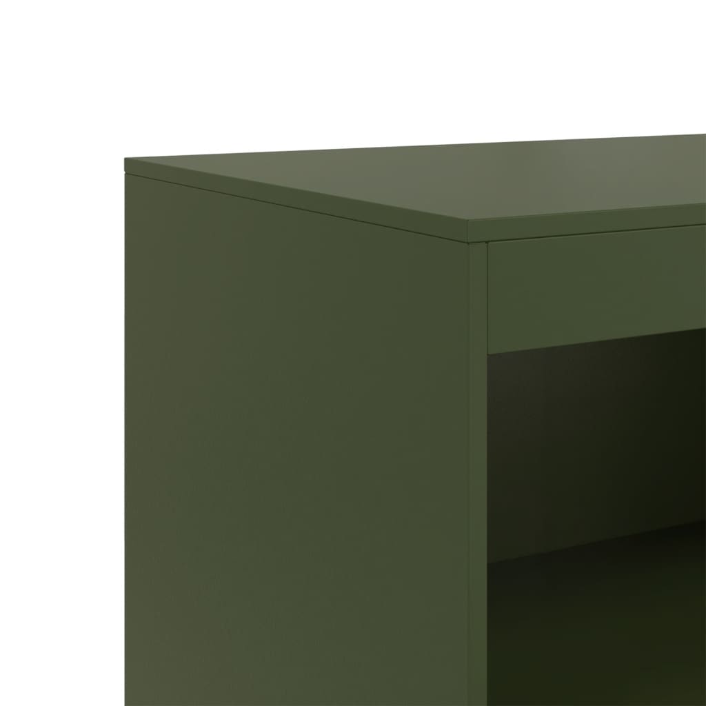 Sideboard Olivgrün 67x39x107 cm Stahl