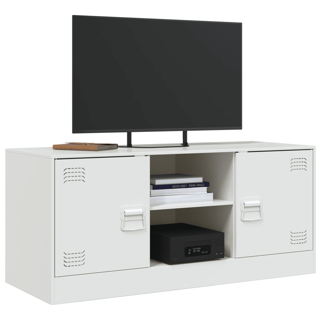 TV-Schrank Weiß 99x39x44 cm Stahl